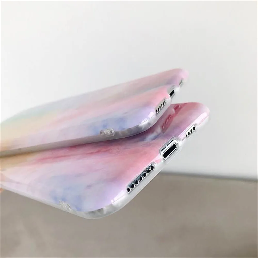 Elala глянцевый чехол для телефона iPhone XR мягкий IMD цветной глиттер задняя крышка 6 S 7