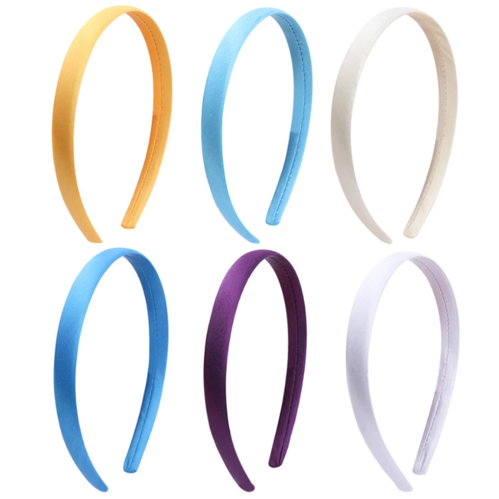 Диадема для волос однотонная повязка на голову атласные головные ободки повязки