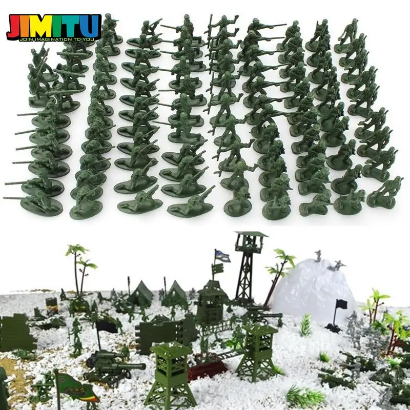 JIMITU 100 шт./компл. Военная пластиковая игрушка солдатские армейские мужские