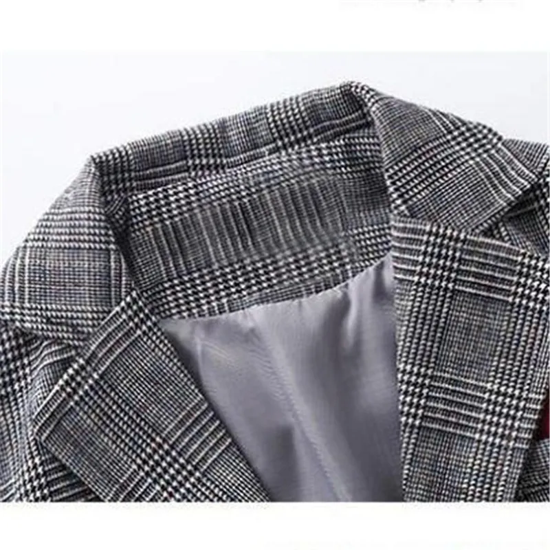 Новинка комплект одежды для девочек подростков Осенний клетчатый костюм куртка +