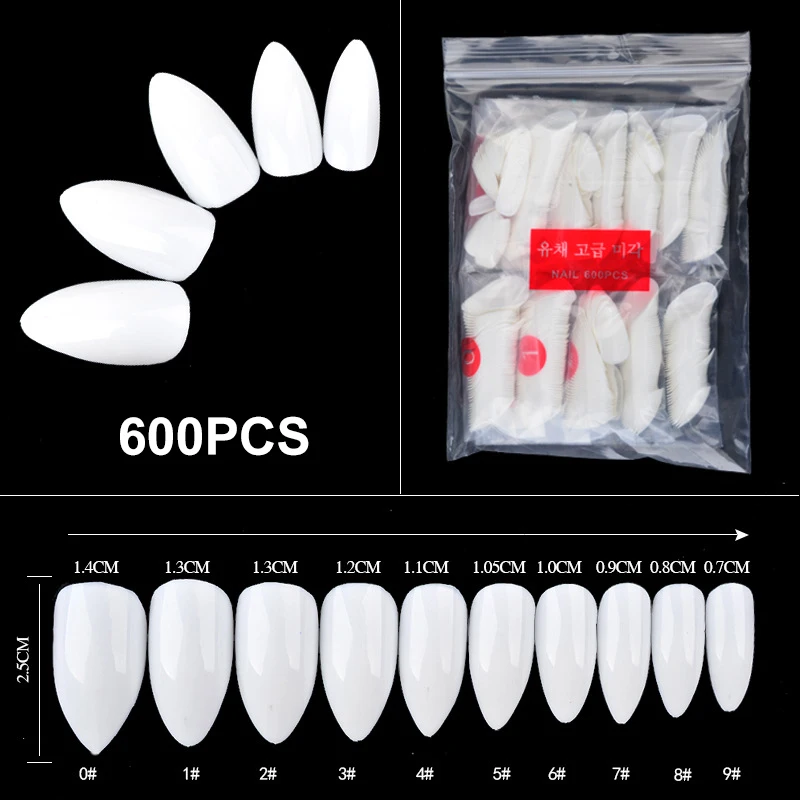 Круглые/тонкие акриловые ногти овальные короткие искусственные пластиковые