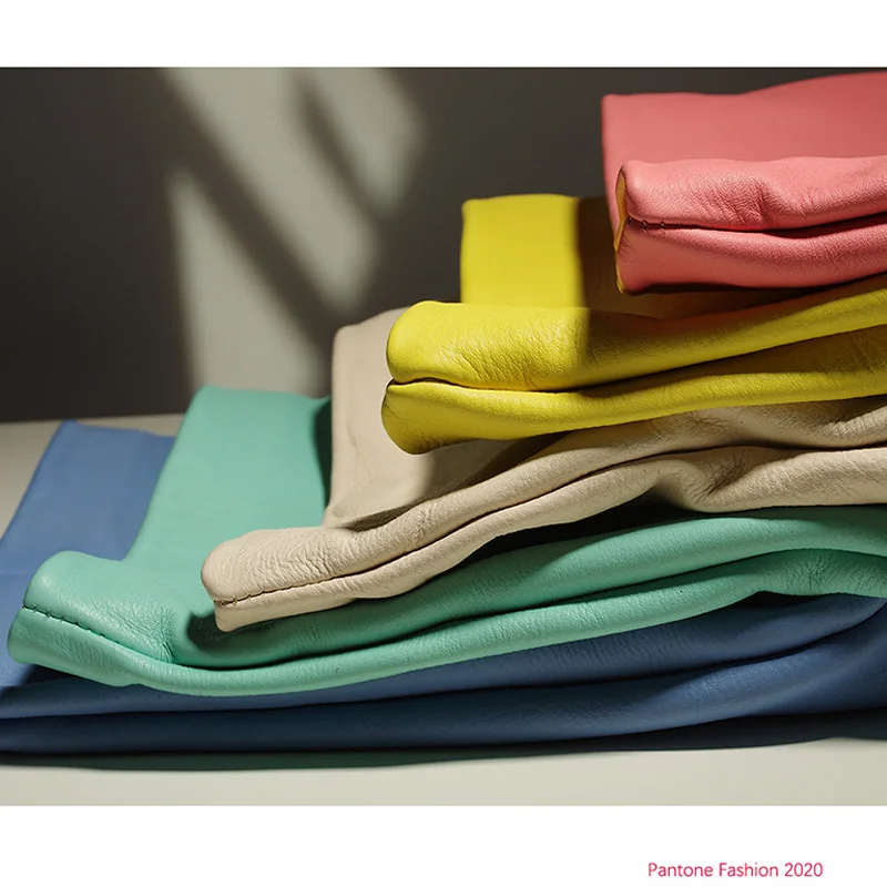 Новинка 2020 Сумочка Багет верхний слой из воловьей кожи желтый розовый клатч