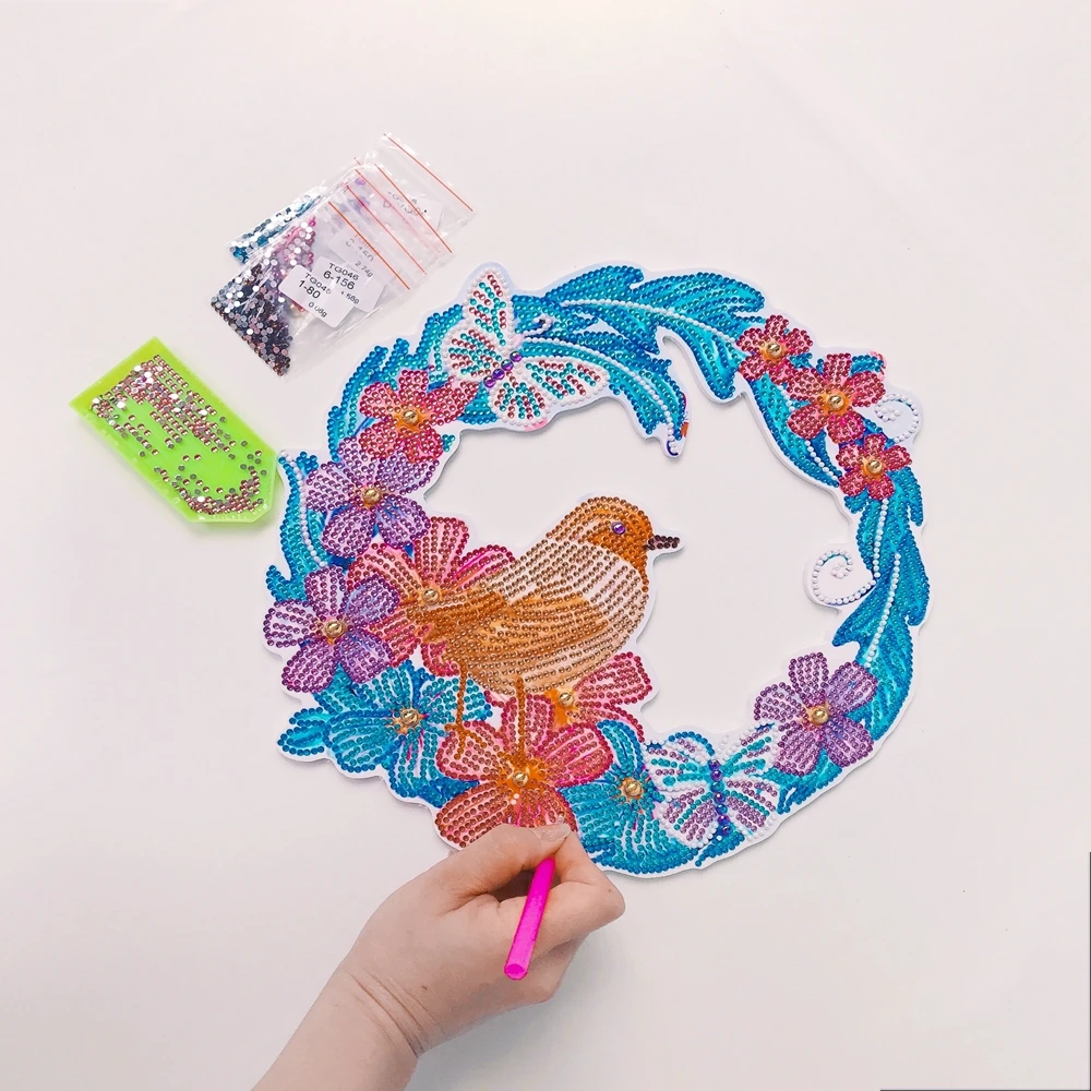 

Diamond Painting Wreath Kit for Door Home Wall Decoration Special Shaped Drill Diamond Embroidery Kit Cross Stitch New