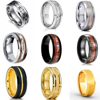 classic mens 8mm stainless steel gold silver plated ring brick pattern brushed finish wedding bands for mens party jewelry gift
