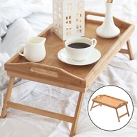 wooden bed tray breakfast serving with folding legs bed desk for sofa eating lazy office bed desk snack tray laptop table