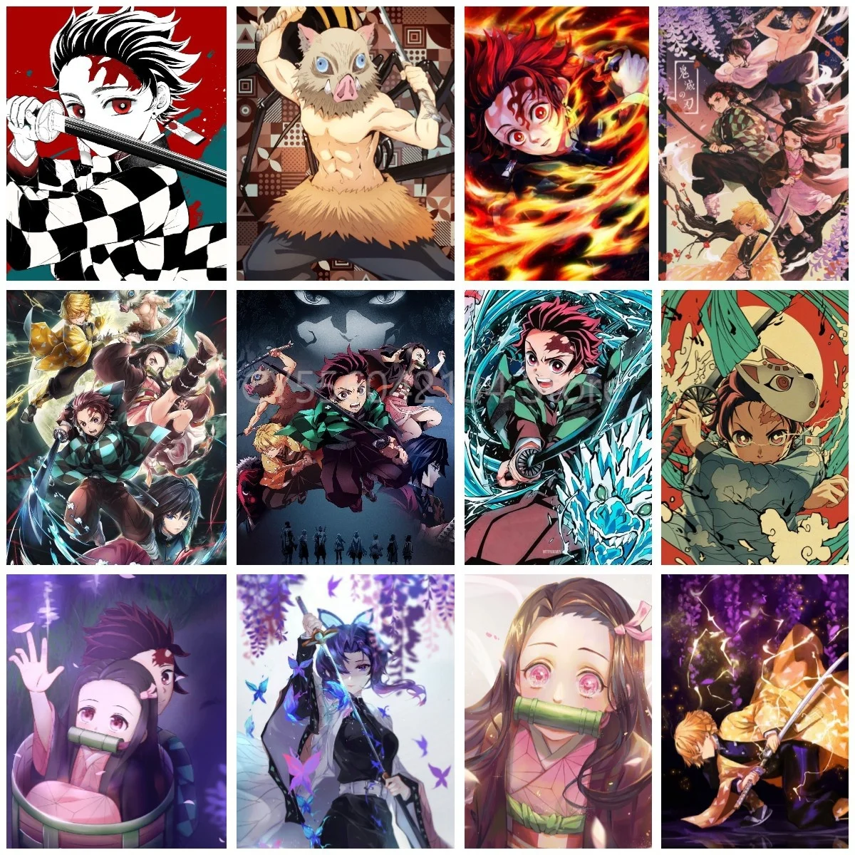 

Demon Slayer DIY 5D Diamond Painting Full Drill with Number Kits Home and Kitchen Wall Decoration Gifts for Adults and Kids