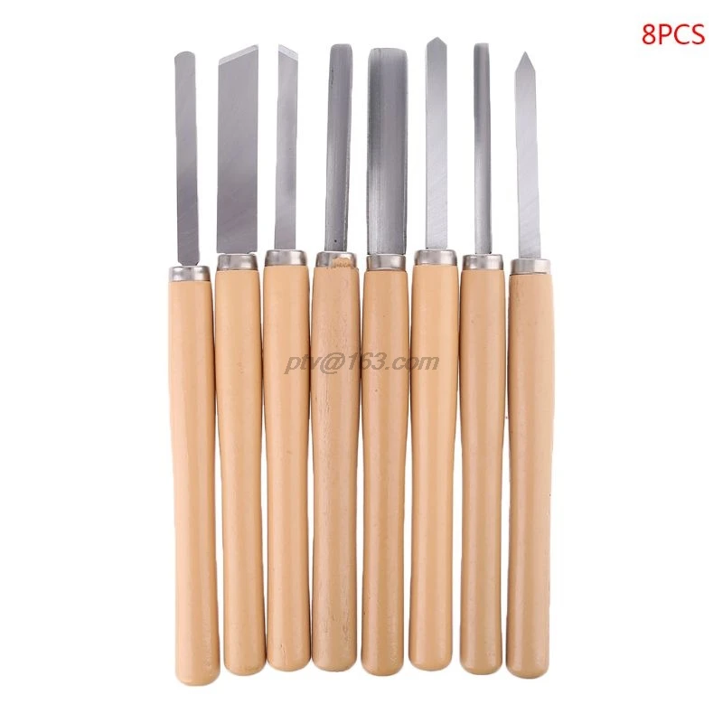 

8PCs Wood Carving Knife Lathe Chisel Set Turning Tools Woodworking Gouge Skew Parting Spear Drop Shipping