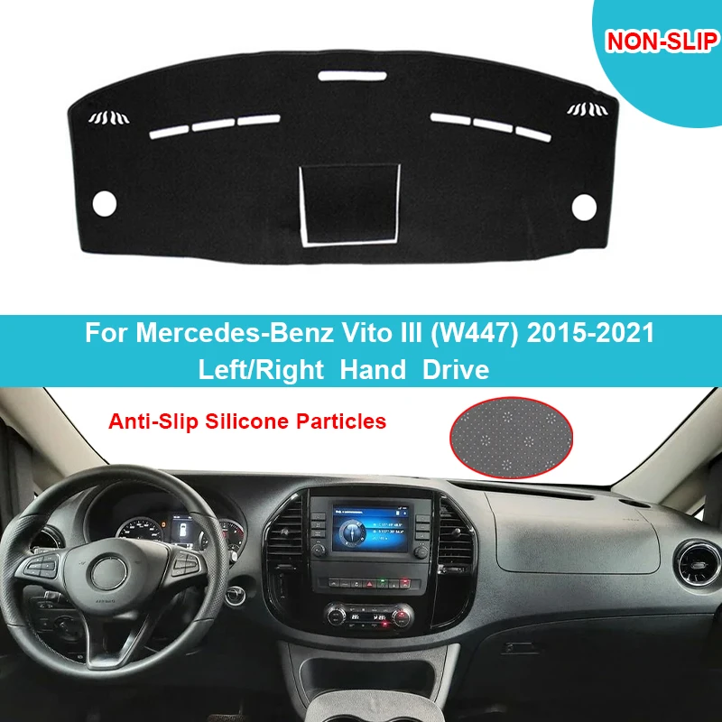 Car Auto Inner Dashboard Cover For Mercedes-Benz Vito III (W447) 2015 - 2021 Console Protector Carpet Dashmat Cape 2019 2018