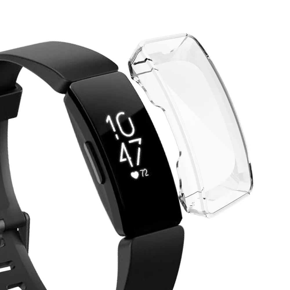 Прозрачный Мягкий чехол из ТПУ Для Fitbit Inspire, 10 цветов, чехол для часов, защита экрана, аксессуары для умных часов, для Fitbit Inspire Hr - Цвет: Прозрачный