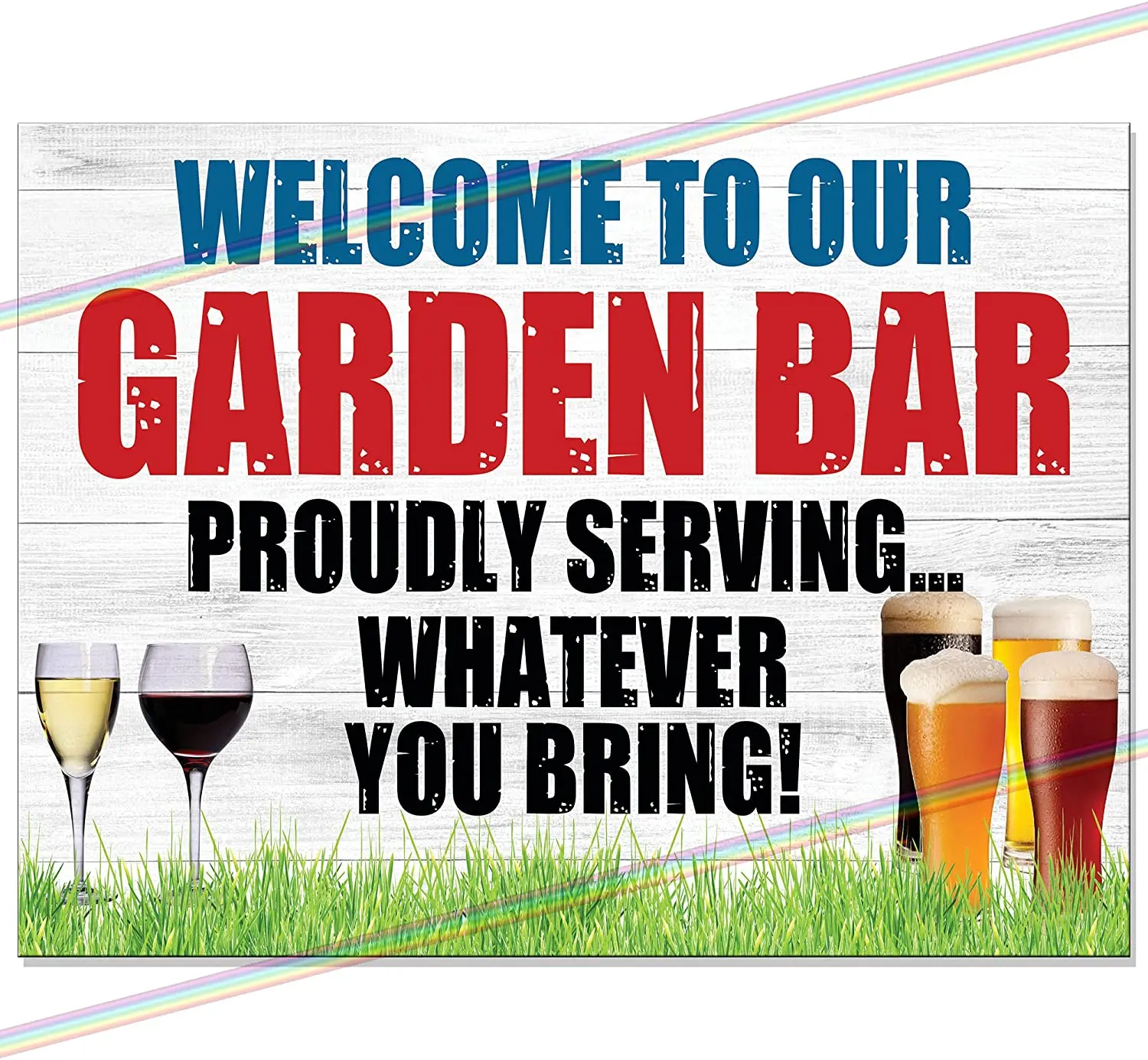 

Metal Wall Sign Welcome TO OUR GARDEN BAR Bistro Bedroom Art Poster Wall Decoration Old-fashioned Metal Sign 8X12 Inches