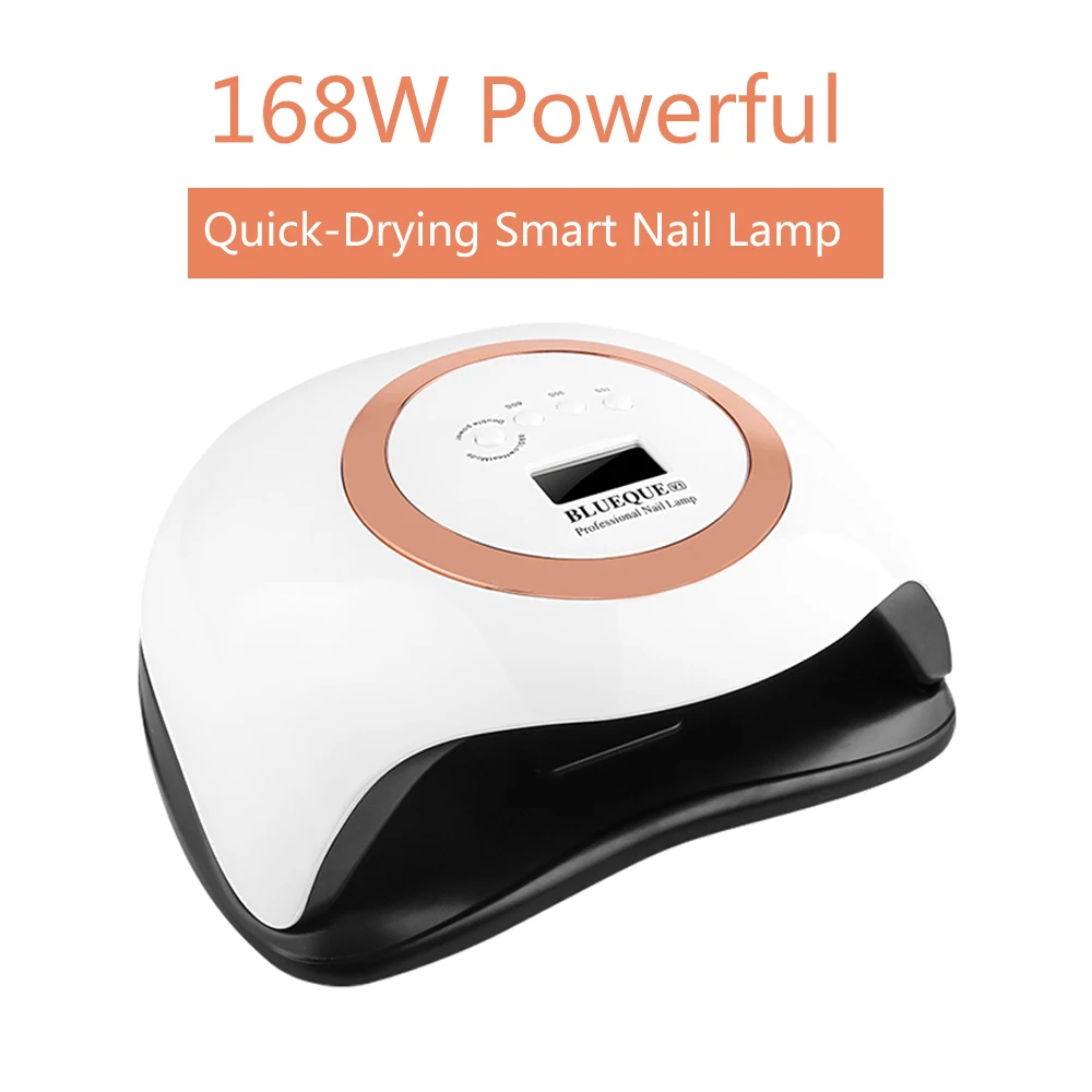 

Светодиодная УФ-лампа для ногтей 168 Вт Профессиональная Сушилка для ногтей Синий Золотой 4 таймера Авто Сенсор & ЖК-дисплей Дисплей Гель-лак ...