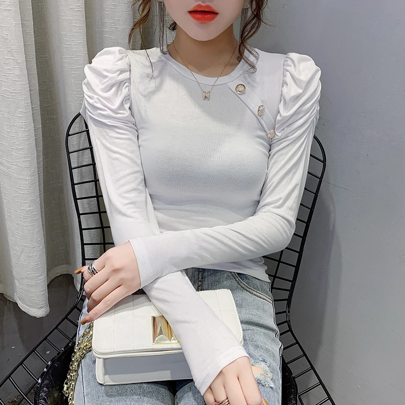 Весна/Лето 2020 Новый Французский Ретро рукав пена тонкий подходит все в одном