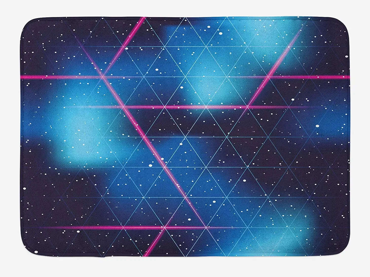 Темно синий и румяна дверной коврик из восьмидесятых Вдохновленный