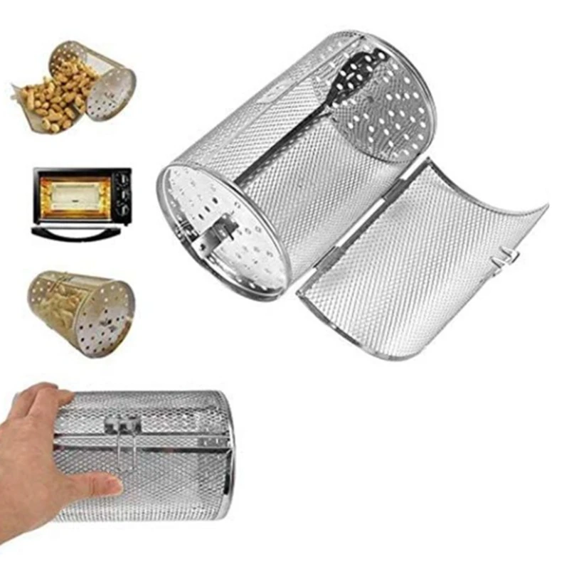 

Rotisserie Basket,14X18cm Stainless Steel Oven Roast Basket Baking Cage for BBQ Grill Bakeware Air Fryer Grill