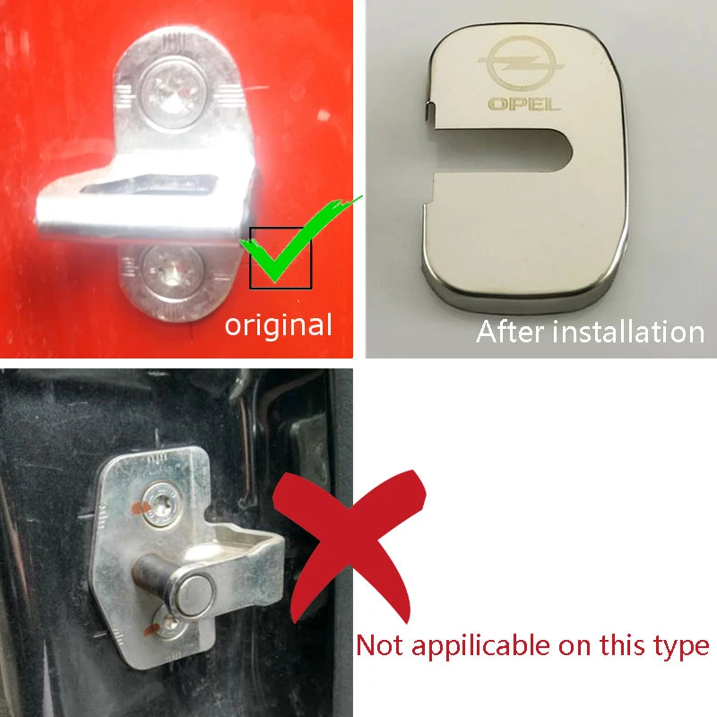 4 шт. защитные чехлы на автомобильные дверные замки из нержавеющей стали для Opel