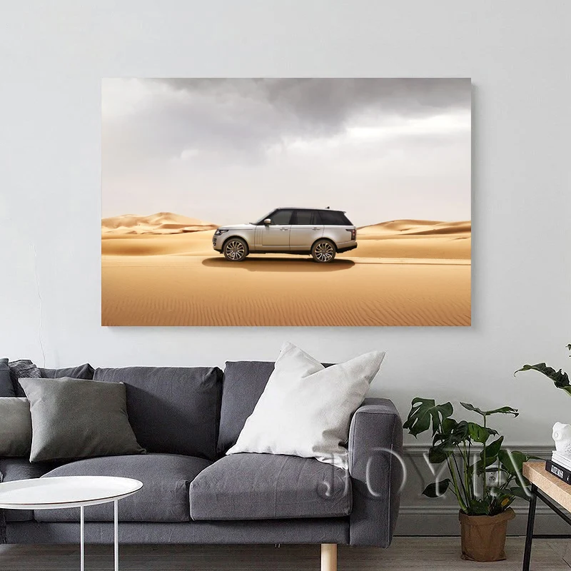 

Desert Land Rover Range Rover SUV Sand Wallpaper Posters Fabric Canvas Print Paintings Wall Art for Living Room Decor