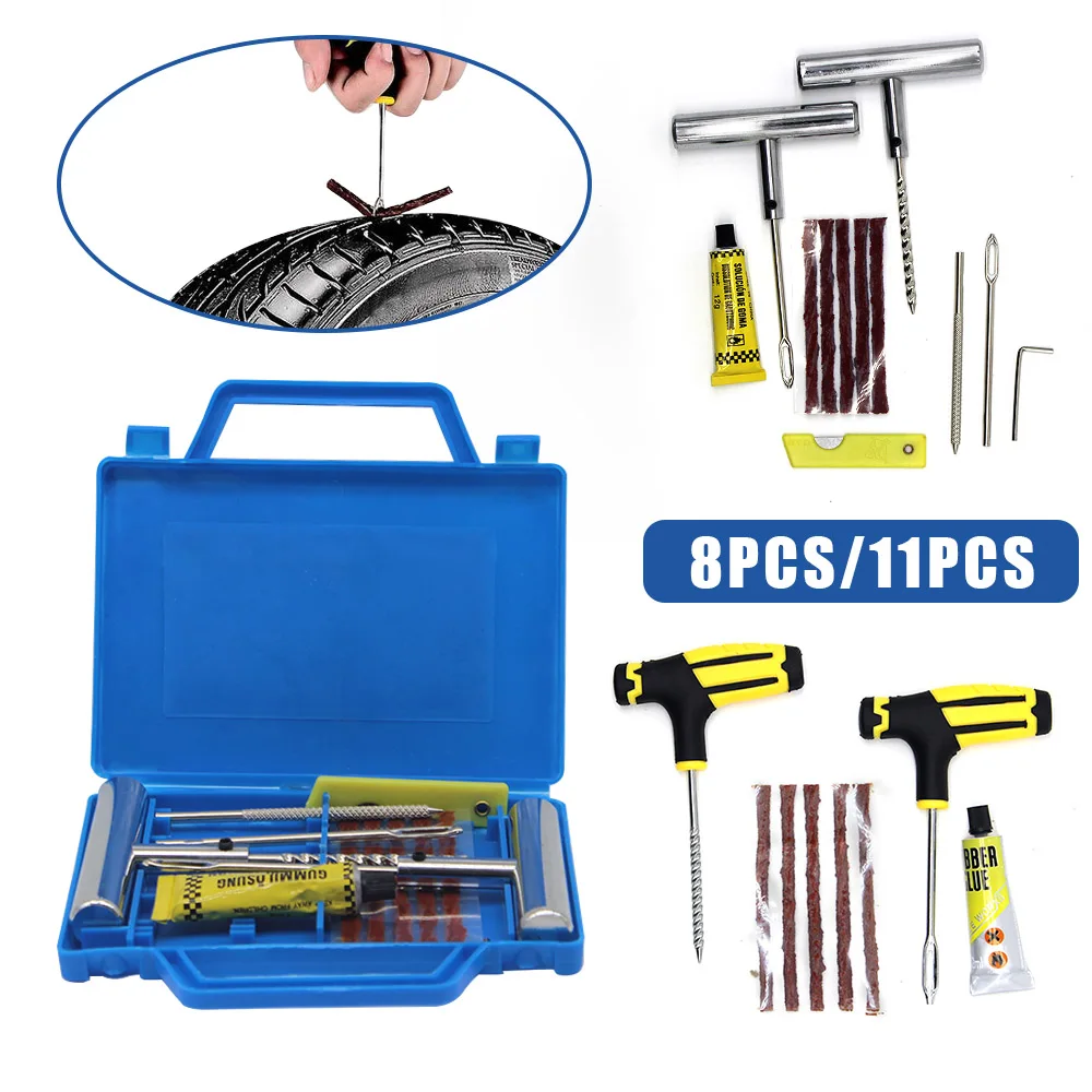 

8/11pcs New Heavy Duty Tire Repair Car Tire Puncture Repair Plug Tyre Repair Kit