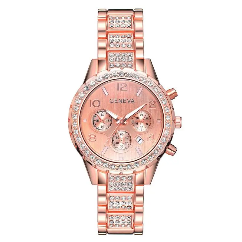 

Часы наручные мужские и женские кварцевые, модные блестящие, под платье, с календарем, из нержавеющей стали