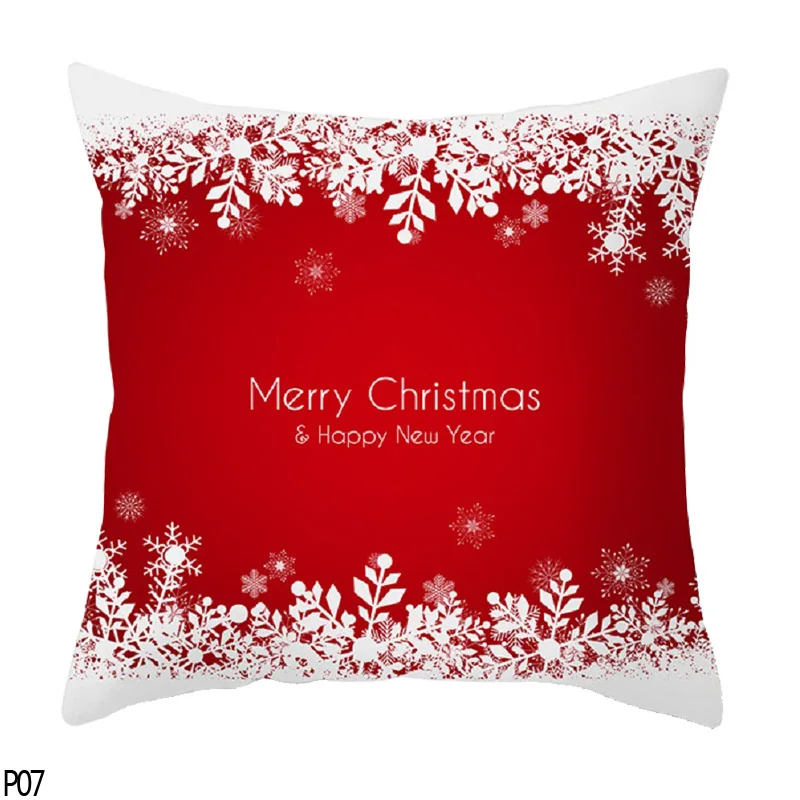 p07 snowflake 1 шт. 45*45 см Санта-Клаус Merry Christmas Наволочки Чехол новогодний домашний диван Автомобильная подушка Декоративные Чехлы для подушек - Цвет: p07 snowflake