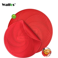 walfos heat resistant kitchen silicone trivet pot holder mat for microwave mats pot pan cooking insulation table placemat