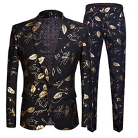 men shawl lapel blazer designs plus size black velvet gold flowers sequins suit jacket dj club stage singer clothes