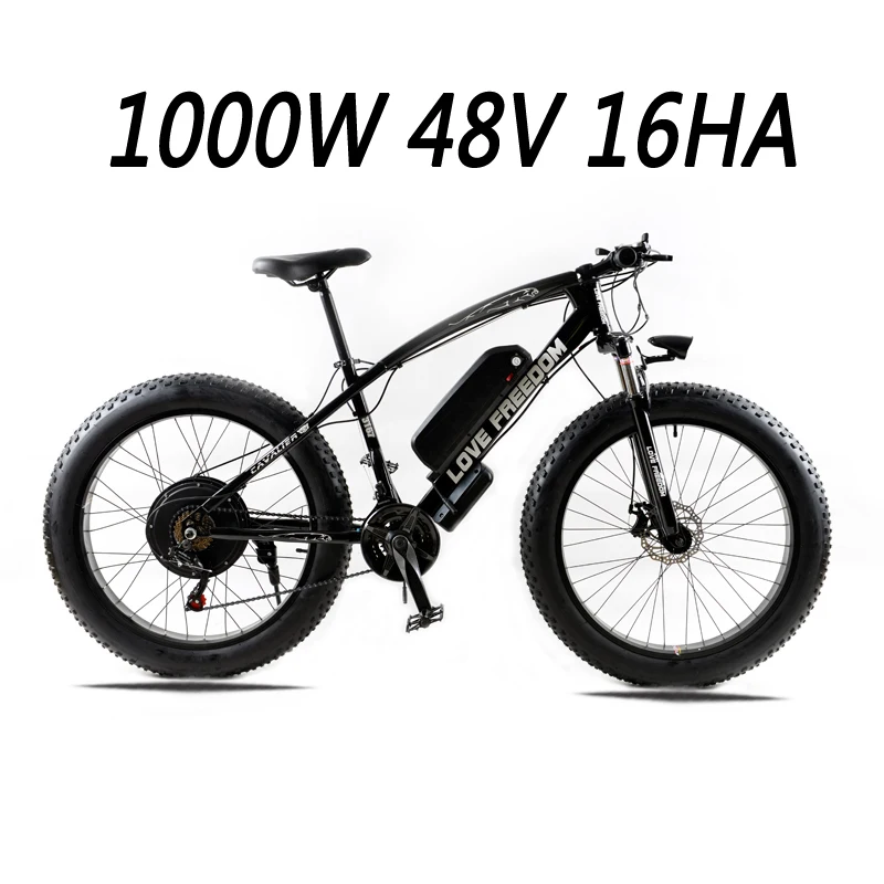 1000W Black white Love Freedom 21 скоростной горный велосипед, электрический велосипед 36 В 350 Вт 10.4Ah 26X4,0, мощный Электрический толстый велосипед - Цвет: 1000W Black white