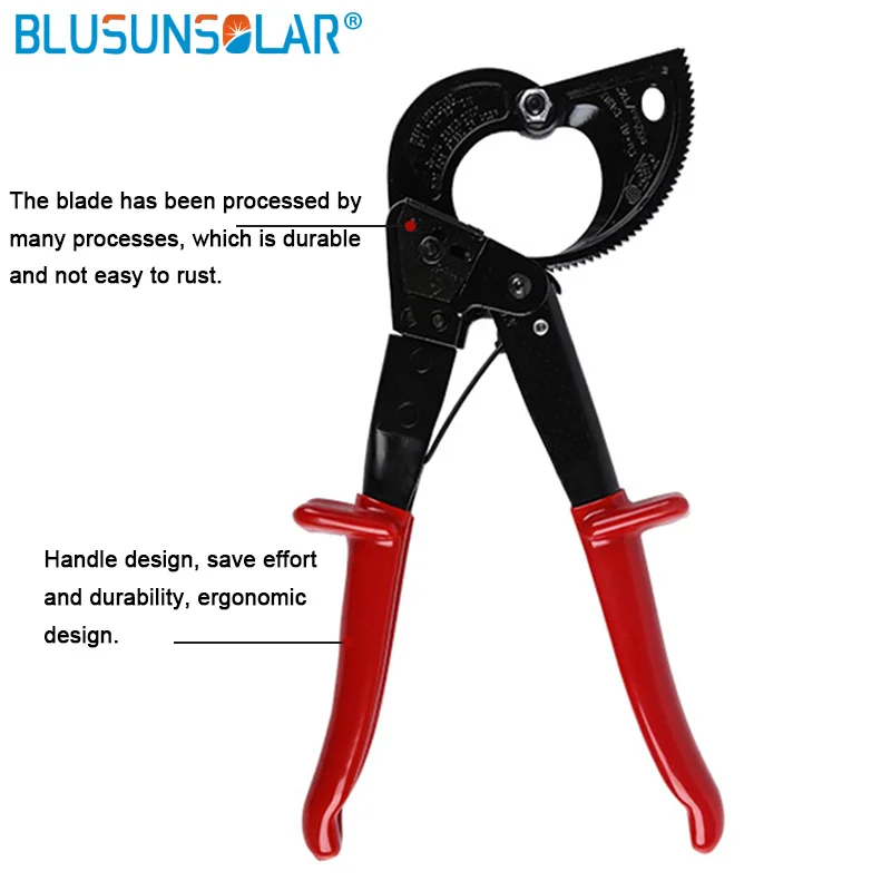 

HS-325A Ratchet Wire Cutter for cutting copper-aluminum solar cables 1-240mm2