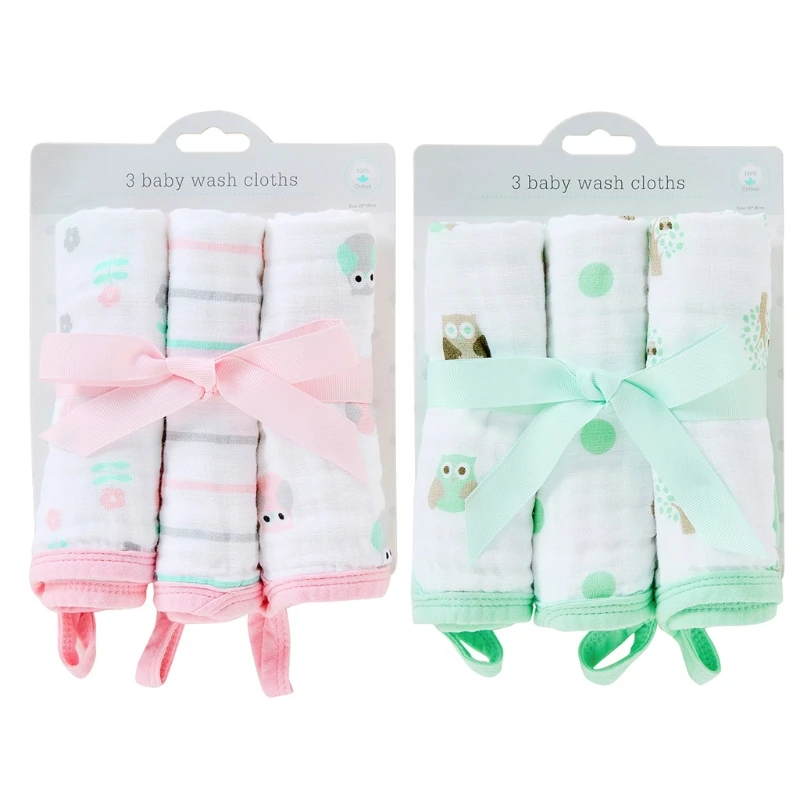

3Pcs Cotton Newborn Baby Saliva Towel Gauze Facecloth Washcloths Nursing Towel Handkerchief