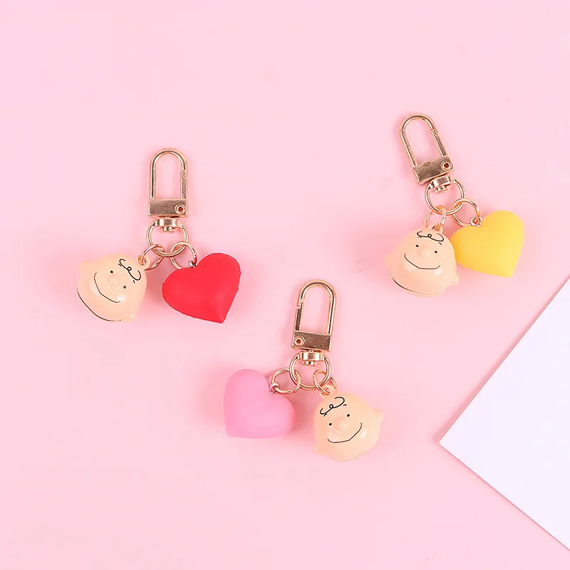 Kpop мультфильм милый брелок любящее сердце с колокольчиком Airpods золотой кулон для