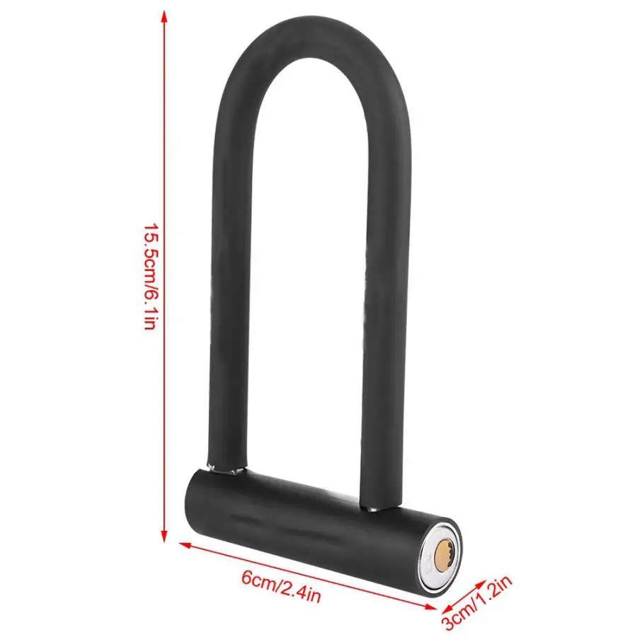 

Portable Bike Lock with 2 Keys U-shaped Lock Steel Anti-Theft Strong Security Unbreakable Bicycle Lock Bicycle Accessories