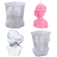 art girl silicone mold diy new rose flower eye mask garland girl scented candle mold plaster resin mold handmade candle mold