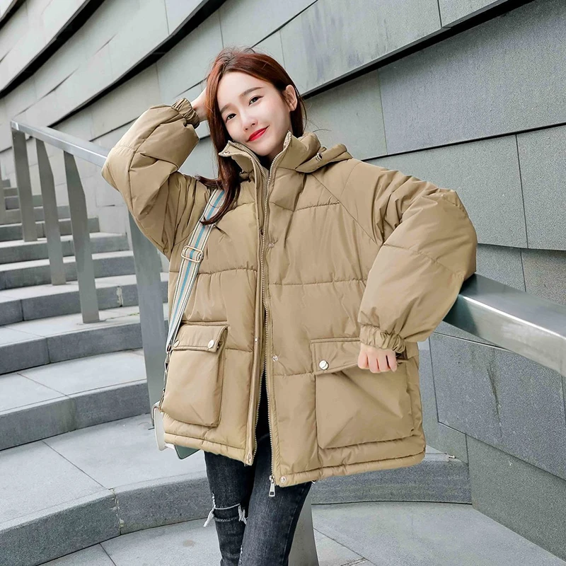

Winter Coat Women 2020 Fashion Winter Jacket Women Cotton padded Parka Outwear Hooded Solid Female Jacket Coat Clothing