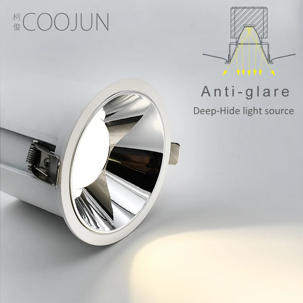 Светодиодный антибликовый Точечный светильник COOJUN Foco встроенный CREE с высоким CRI