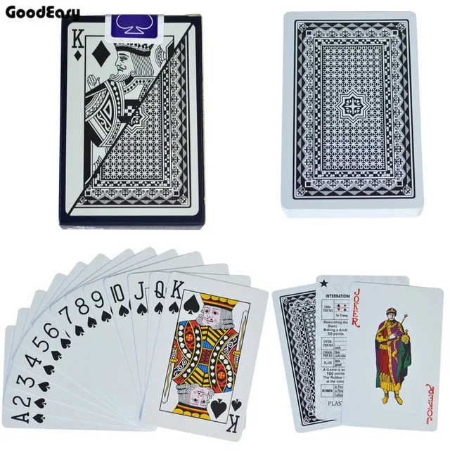 Texas Hold'em ПВХ пластиковые игральные карты Семейная Игра покер карты водонепроницаемые и скучные польские покер настольные игры - Цвет: 1 Black 6939