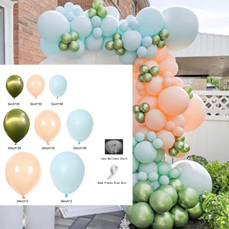 

205pcs Baby Pink Balloon Garland Baby Shower Ballon Arch Gender Reveal Macaron Blue Valentine Day Birthday Party Wedding Decor