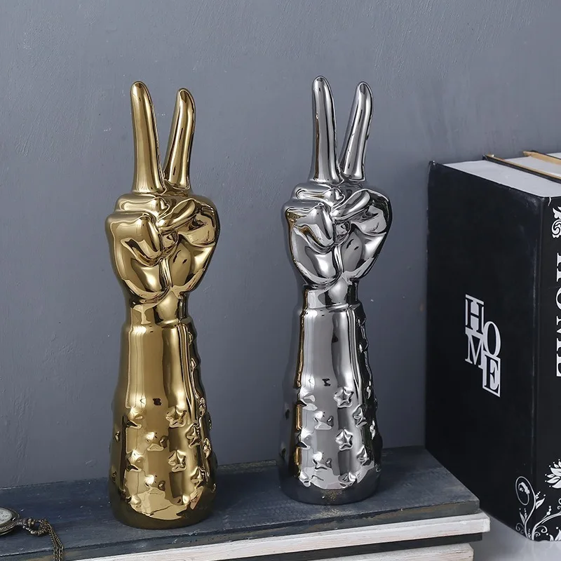 Скандинавская Модная креативная модель INS gesture керамические украшения для дома