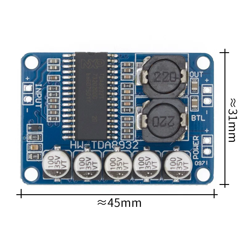 TDA8932 module Модуль моно усилителя мощности звуковой частоты D-класса на TDA8932 35Вт - Цвет: TDA8932 module