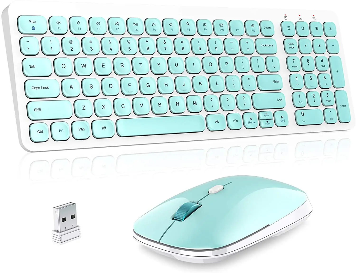

Wireless Keyboard Mouse Combo, cimetech Compact Full Size Wireless Keyboard and Mouse Set Less Noise Keys 2.4G Ultra-Thin Sleek