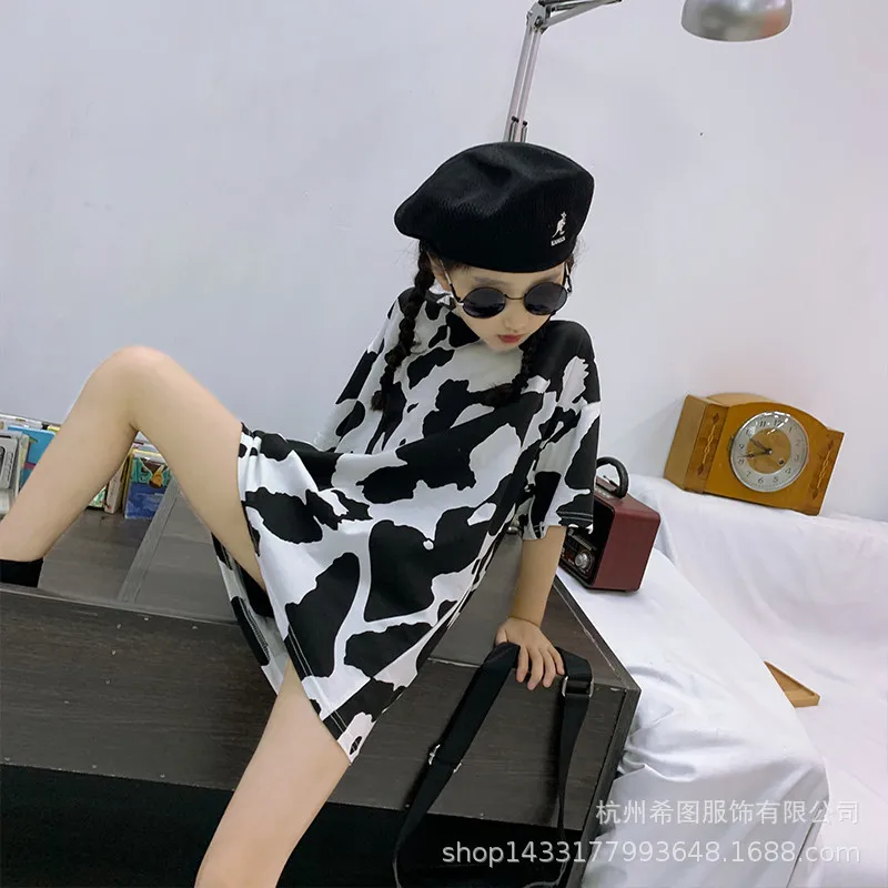 Новинка лета 2020 футболка для девочек корейское повседневное длинное