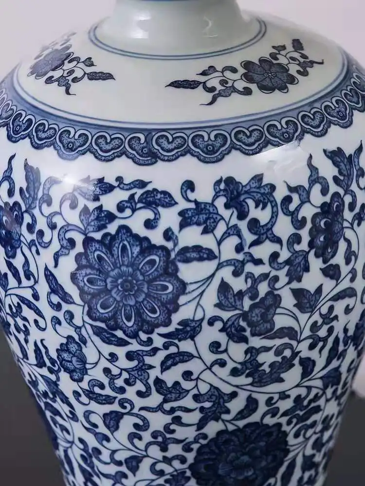 New Chinese Style Blue and White Porcelain Table Lamp Living Room Bedroom Bedside Study Hotel Model | Лампы и освещение