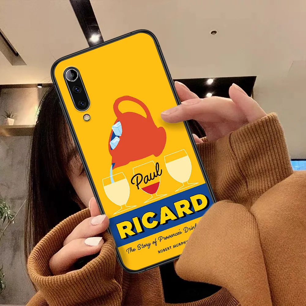 

Ricard Phone Case For Xiaomi Mi Note 10 A3 9 MAX 3 A2 8 9 Lite Pro Ultra black Cell 3D Back Painting Bumper Silicone Coque