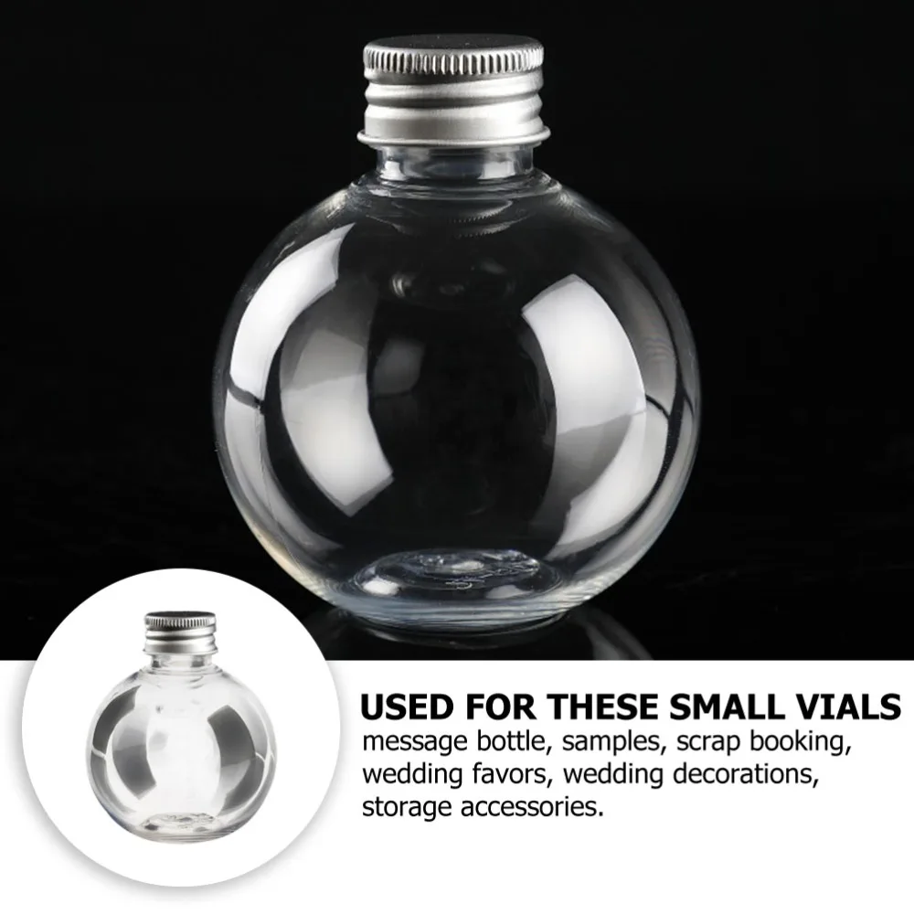 

25pcs 150ml Transparent Bottles Round Bulb Shape Bottle Decoration