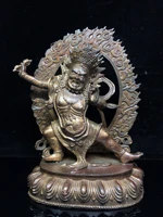 9chinese folk collection old bronze lacquer cinnabar vajra bodhisattva back light standing buddha enshrine the buddha ornaments