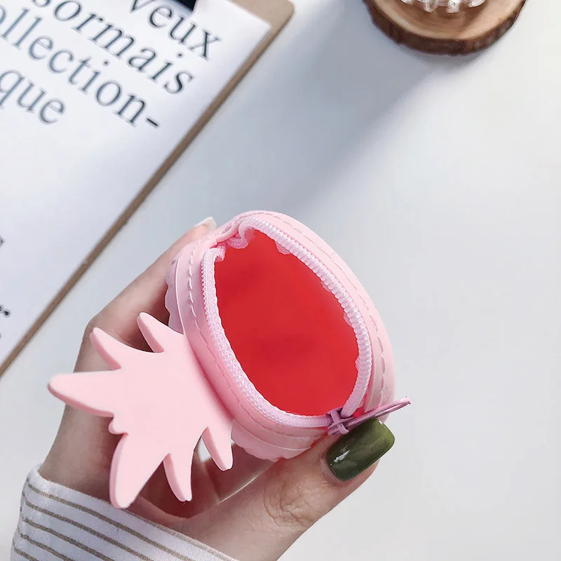 3D Ананас молнии Мягкие силиконовые наушники Earpods Funda чехол Портативная сумка для