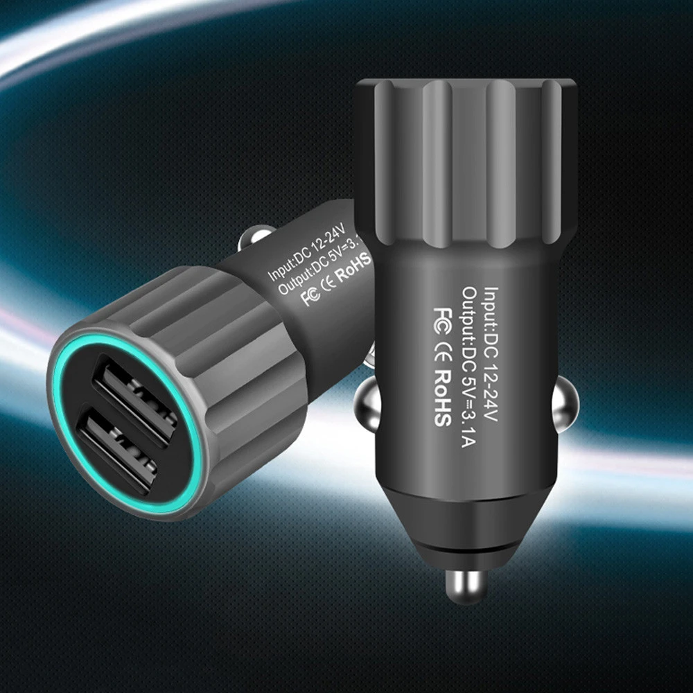 3.1A Двойная зарядка USB двухточечная дыхательная лампа для защиты автомобиля 2