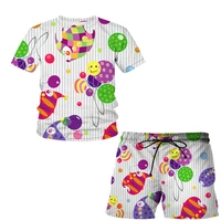 2021 Summer Beach Suit Cute cartoon Baby Boys Clothing Sets Kids Sets 2Pcs Short Sleeve Tshirts+Shorts Child Boy Outfits Pants