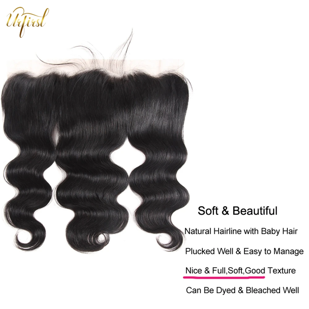 Бразильский объемная волна Связки с фронтальной натуральные неокрашенные