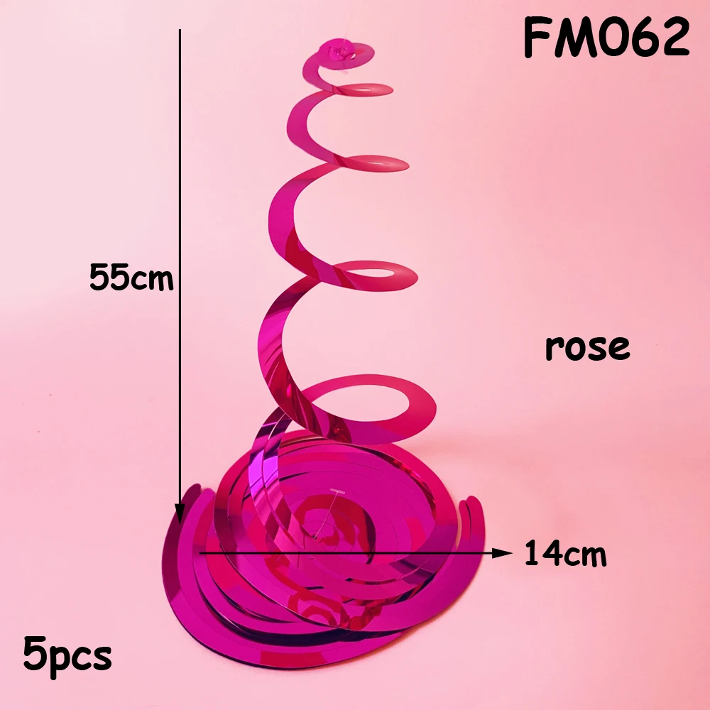 FM062 rose 5 шт. рождественские праздники спиральные Фольга украшения вечерние гирлянда к дню рождения завитки из фольги баннеры гирлянда 40-й день рождения украшения - Цвет: FM062 rose