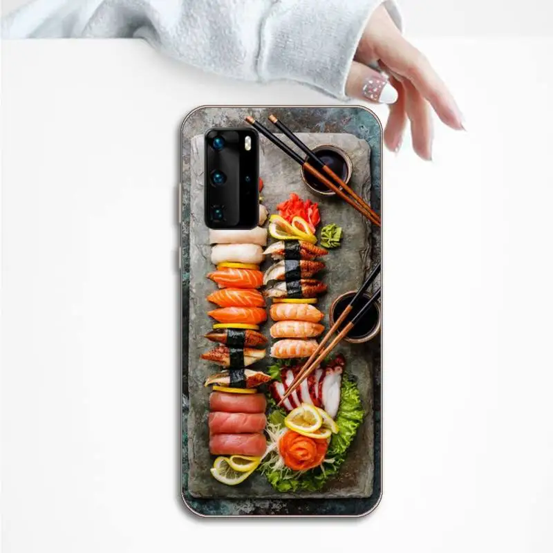 

Japanese food delicious cuisine sushi Phone Case Transparent for Huawei P honor 8 10i 20 30 40 smart 2019