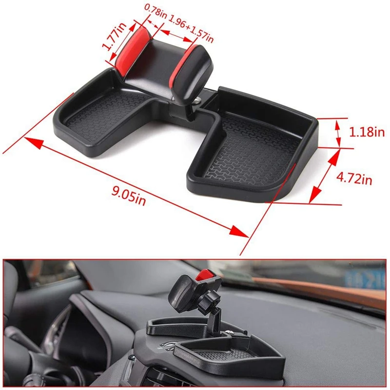 Cell Phone Holder Kit Multi-Mount with Storage Box for Jeep Renegade 2015-2019 Dash-Mount Interior Accessories |